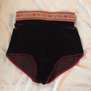 CUSTOM high waist velvet undies vintage waist line